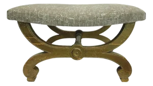 Vintage Neoclassical French X-Frame Curule Stool, 1940s