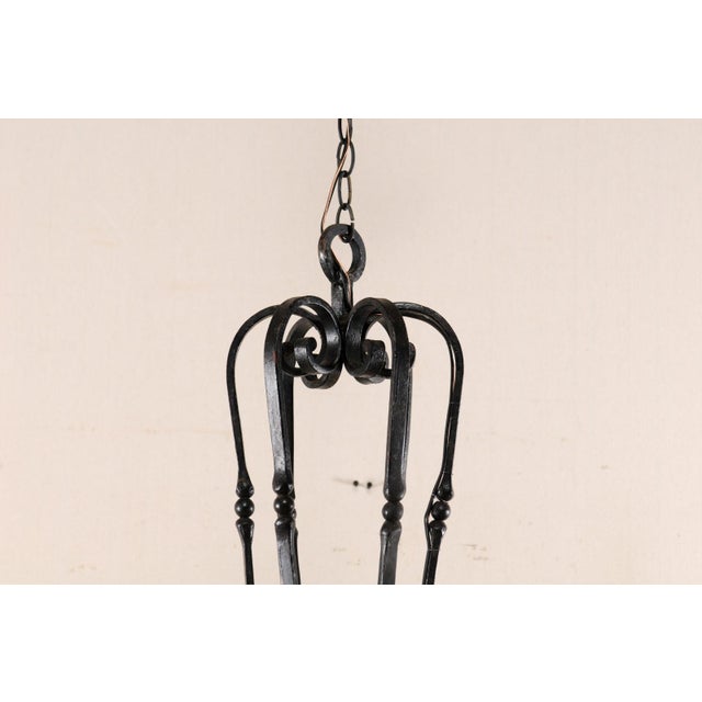 Mid 20th Century Mid 20th Century French Hand-Forged Chandelier For Sale - Image 5 of 9