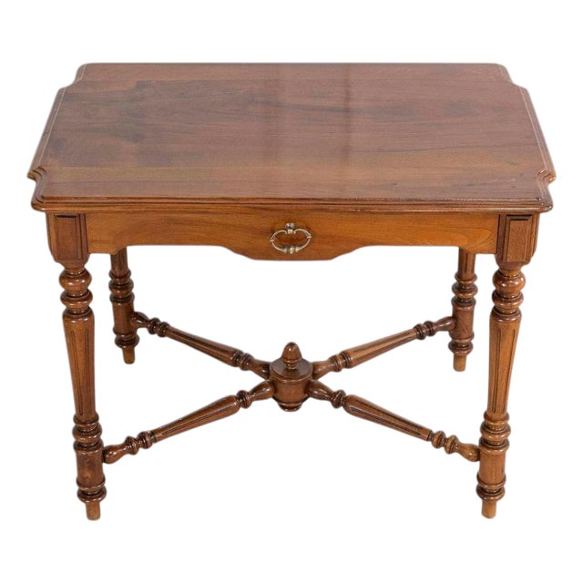 19th Century Italian Walnut Writing Desk, Neoclassical Design For Sale