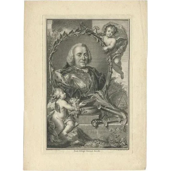 Antique Portrait of William Charles Henry Friso of Orange, 1750 For Sale - Image 6 of 6