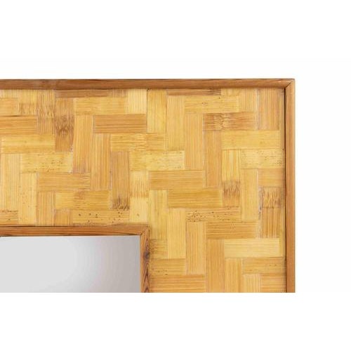Large Italian Bamboo and Rattan Wall Mirror by Lorenzo Burchiellaro, 1970s For Sale - Image 3 of 7