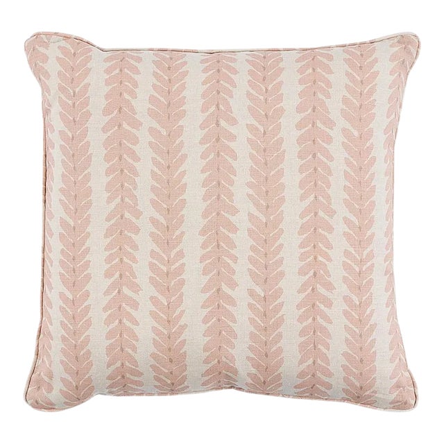 Schumacher X Veere Grenney Woodperry 20" Pillow in Pink For Sale