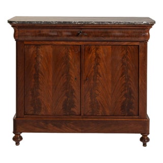 19th Century France Rich Mahogany Mahogany Marble-Top Buffet For Sale