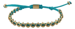 Lucky Elephant Turquoise Woven Unisex String Bracelet