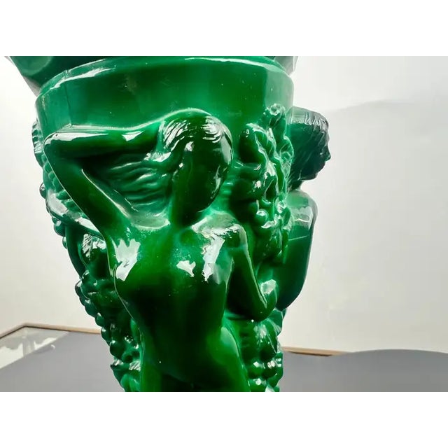 Curt Schlevogt Art Deco Malachite Glass Vase, 1930's For Sale In New York - Image 6 of 14