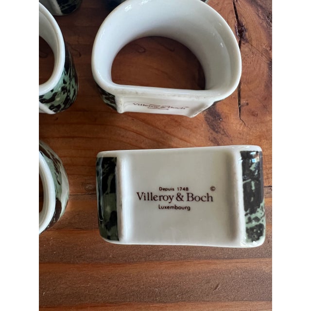 Villeroy & Boch Luxembourg Marbled Porcelain Napkin Rings - Set of 6 For Sale - Image 11 of 11