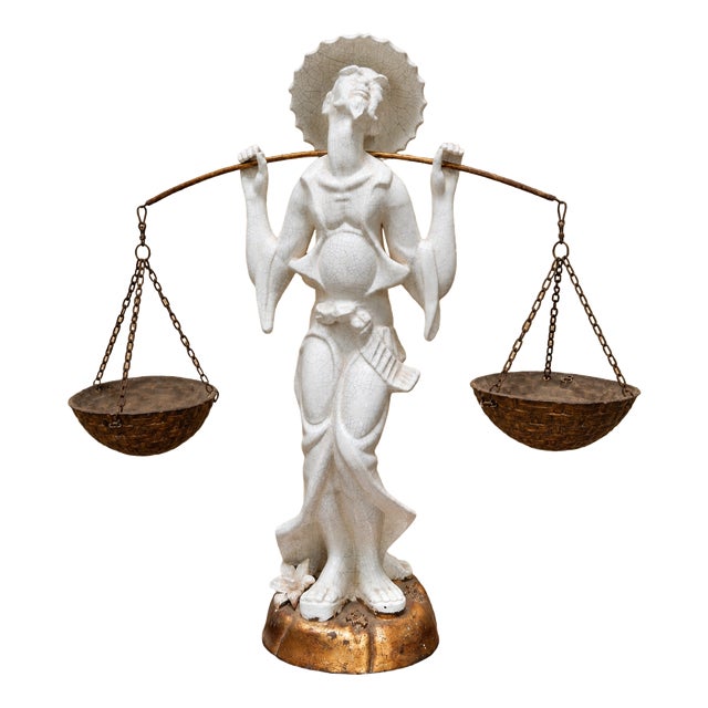 Unknown, Statue, 1890s, Ceramic and Wood For Sale