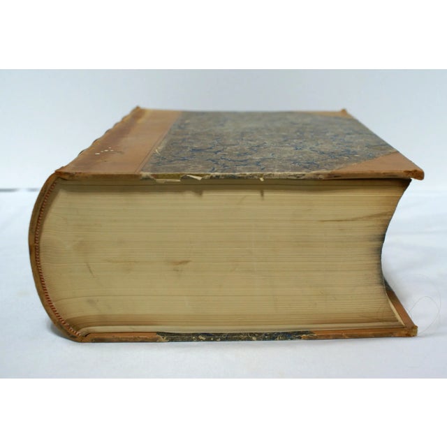 English Antique Tan Leather Marble Paper Common Law Journal Book London 1914 For Sale - Image 3 of 11