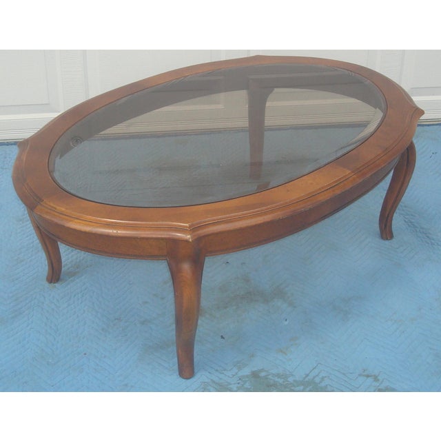 Ethan Allen French Provincial Glass Top Coffee Table Chairish