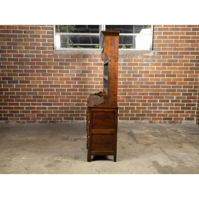 English Georgian Period 18th Century Oak Dresser with Shelves, Drawers and Doors For Sale - Image 11 of 12