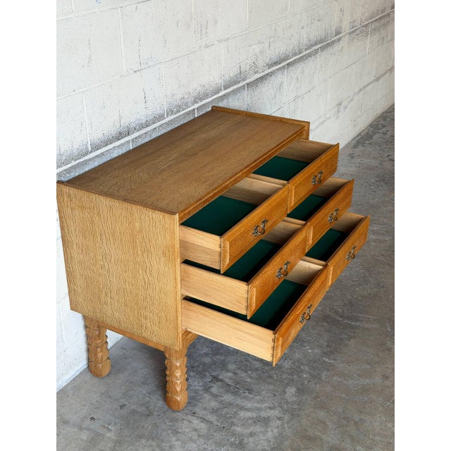 Wood In Style of Henning Kjærnulf Oak Dresser With 6 Drawers Danish Mid-Century Modern 1960s For Sale - Image 7 of 11