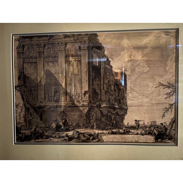 Framed Italian Print of Roman Ruins, 19th Century For Sale - Image 4 of 5