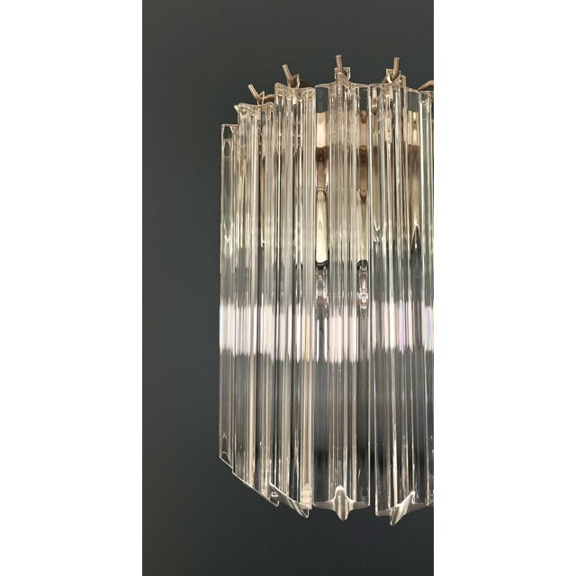 Glass Vintage Clear Murano Glass Quadriedri Wall Sconces, 1990, Set of 2 For Sale - Image 7 of 14