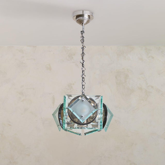 Italian Glass Chandelier by Antonio Lupi for Lupi Cristal Luxor, 1970s For Sale - Image 4 of 12