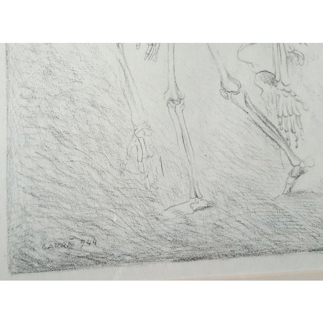 Dance of the Skeletons - Original Lithograph by Carlo Carrà - 1944 1944 For Sale - Image 4 of 5