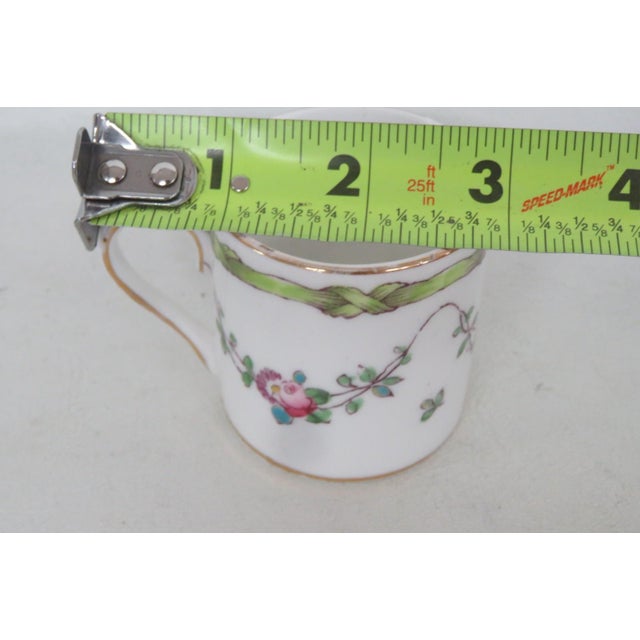 Late 20th Century Crown Staffordshire Bone China Espresso Tea Cup Rose Laurels F6242 Pattern For Sale - Image 11 of 13