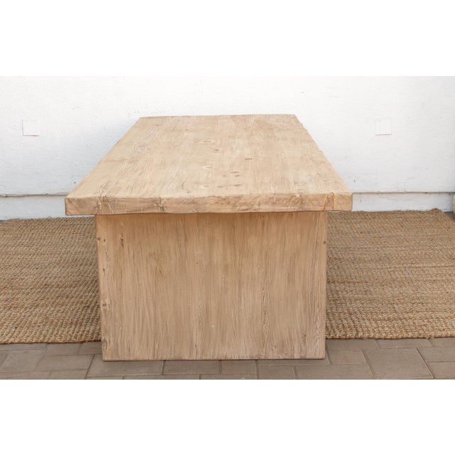 The Marseille, 96" Long Reclaimed Wood Pedestal Table For Sale In Los Angeles - Image 6 of 13