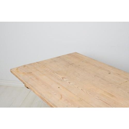 Large Swedish Rustic Country Trestle Dining Table For Sale - Image 6 of 17