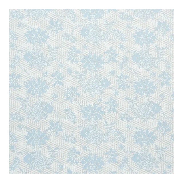 Schumacher Lotus Batik Wallpaper in Sky For Sale