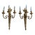 Pair of Antique Louis XVI Style Gilt Bronze 3-Light Sconces France 1920s-1930s For Sale