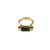 Contemporary Mid 20th Century 18k Yellow Gold Green Tourmaline & Diamond Ring Size 8.25 For Sale - Image 3 of 8