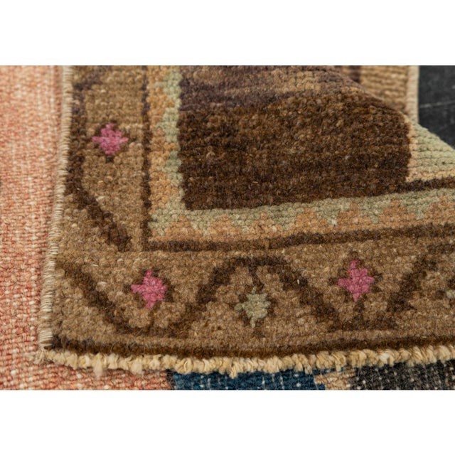 Turkish Mini Rug Oriental Hand Knotted Vintage Rug 1'7" x 3' #21243 For Sale In Houston - Image 6 of 8