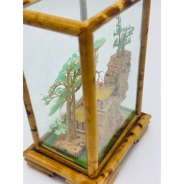 Vintage Bamboo Asian Diorama For Sale - Image 4 of 7