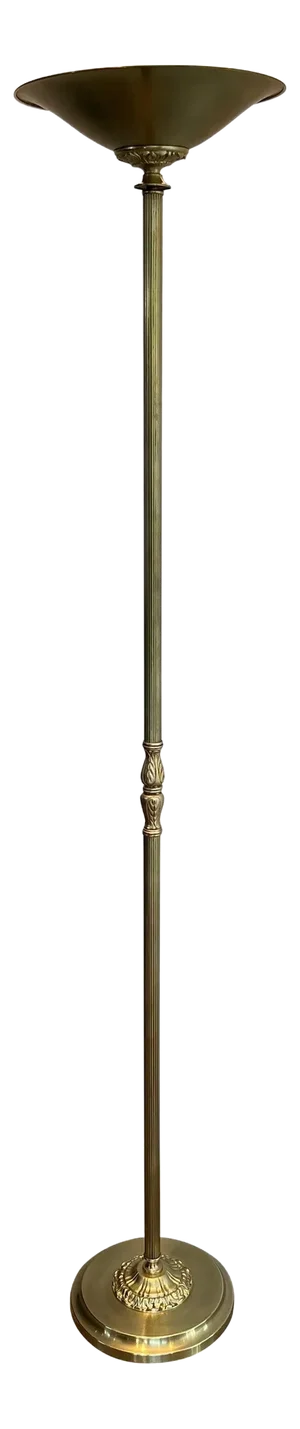 1970 Neoclassical Style Brass Floor Lamp With Removable Reflector
