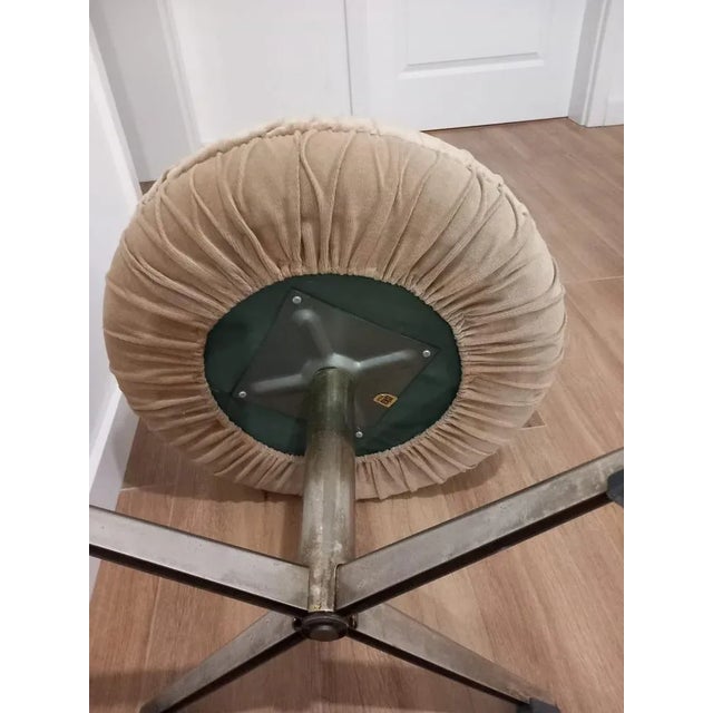 Corduroy Swivel Pouf from Isku, Finland, 1960s For Sale - Image 6 of 10
