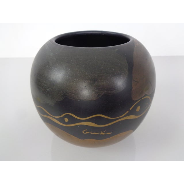 Black Studio Ceramic Ball Vase, Germany, 1970s For Sale - Image 8 of 18