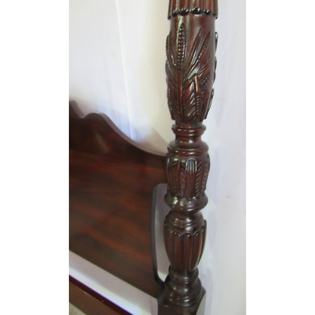 1980s Solid Mahogany Queen Size Poster Rice Bed Quality Carved For Sale - Image 6 of 8