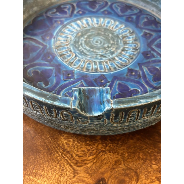 Blue Vintage Bitossi Aldo Londi Rimini Blue Ceramic Ashtray, Italy 1960s For Sale - Image 8 of 8