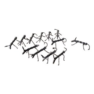 Vintage Brutalist Zoomorphic Knife Rest, 1950s, Set of 12 For Sale