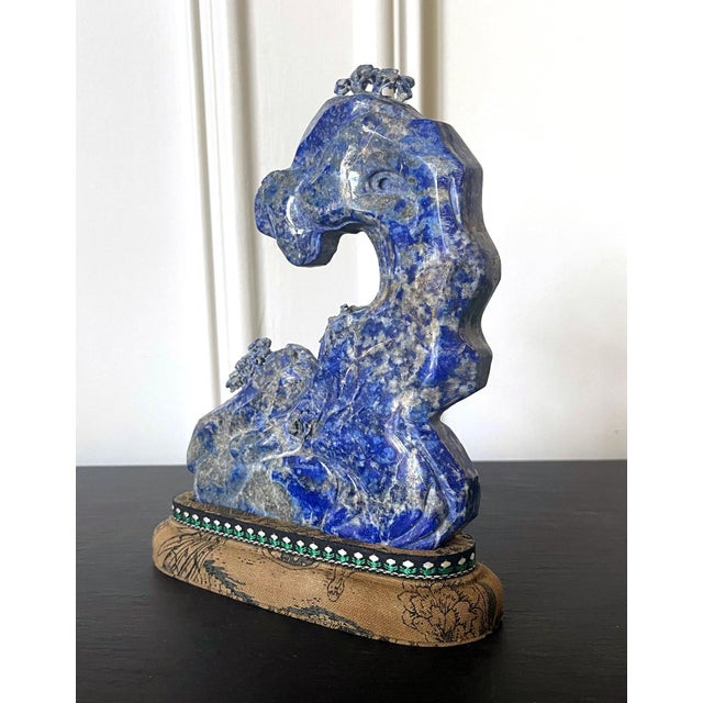 Chinese Chinese Carved Lapis Lazuli Scholar Stone For Sale - Image 3 of 14
