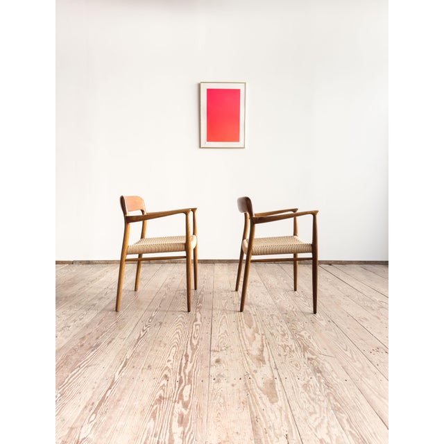 Mid-Century Modern Armchairs in Oak by Niels O. Møller for JL Mollers Møbelfabrik, 1950, Set of 2 For Sale - Image 4 of 17