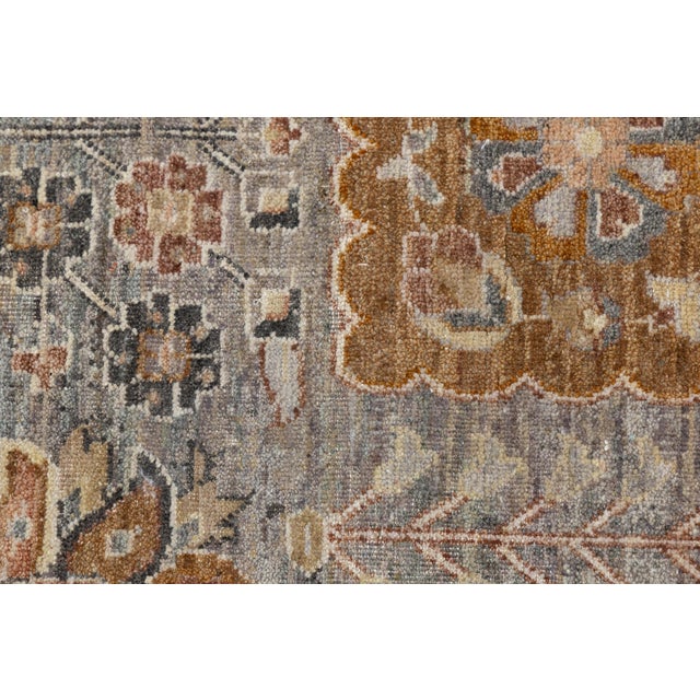Modern Tabriz Style Wool Rug – Hand-Knotted Transition in Gray, Ochre & Taupe For Sale - Image 10 of 11