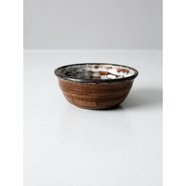 Brown Vintage Studio Pottery Bowl For Sale - Image 8 of 8