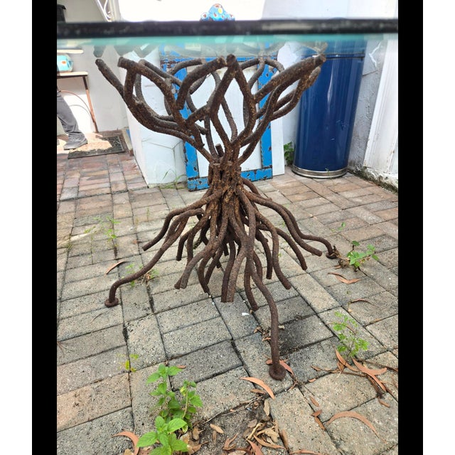 George Dell Inc Twisted Wrought Iron Tree Branch Dining Table Unsigned For Sale - Image 4 of 15