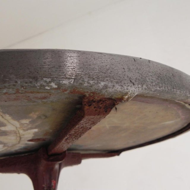 Bistro Table with Cast Iron Legs and Marble Top, 1920s For Sale - Image 12 of 18