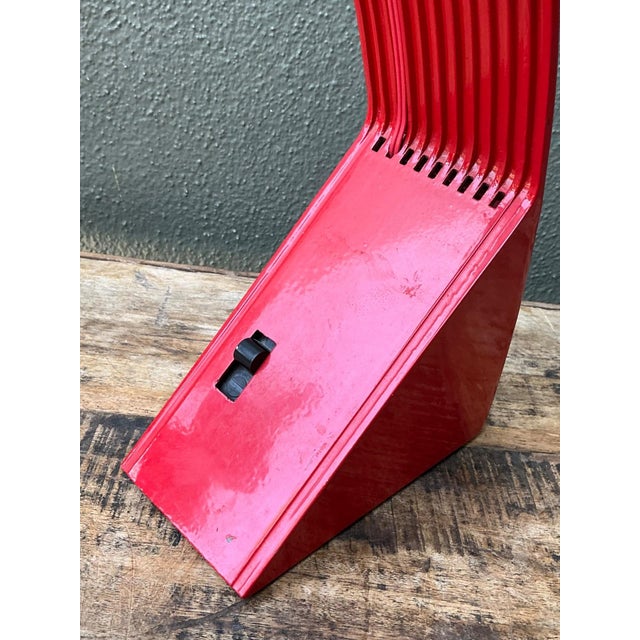 Mid-Century Modern Vintage Italian Marco Zotta Red Arched Desk Lamp For Sale - Image 3 of 17