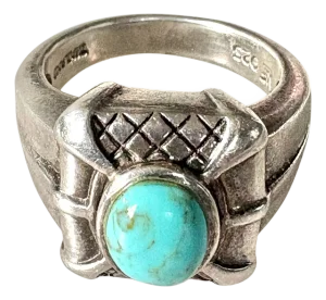 Vintage Sterling Silver Turquoise Ring, Size 7.75