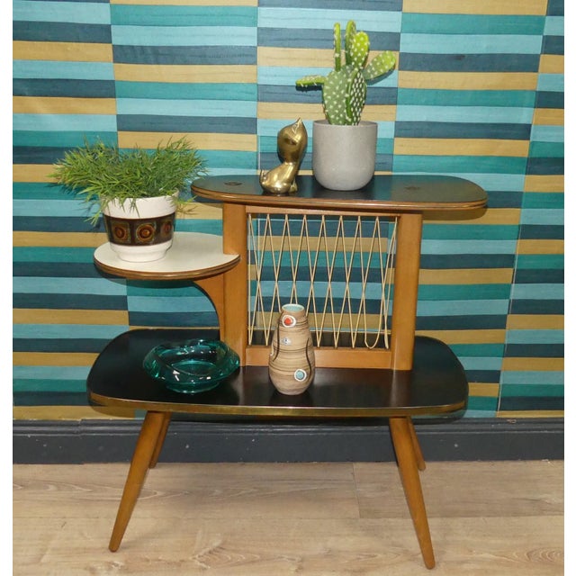 1960s Large Tiered Flower Stand in Two-Tone Black, 1960s For Sale - Image 5 of 13