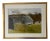 Contemporary Bucolic Landscape Watercolor Painting, Framed For Sale