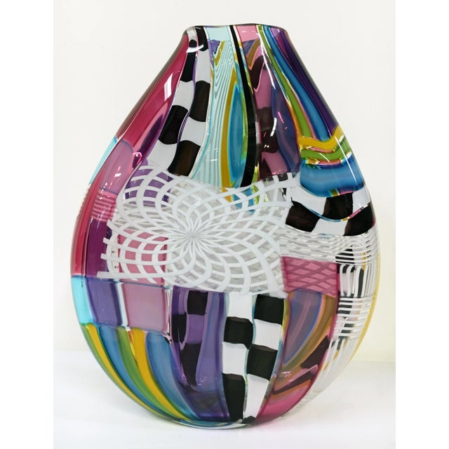 Jeffrey P’an Signature Art Glass Vase - 2008 For Sale - Image 10 of 10