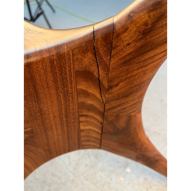 Brown Vladimir Kagan Inspired Sculpted Walnut Dining Table by Organic Modernism For Sale - Image 8 of 10