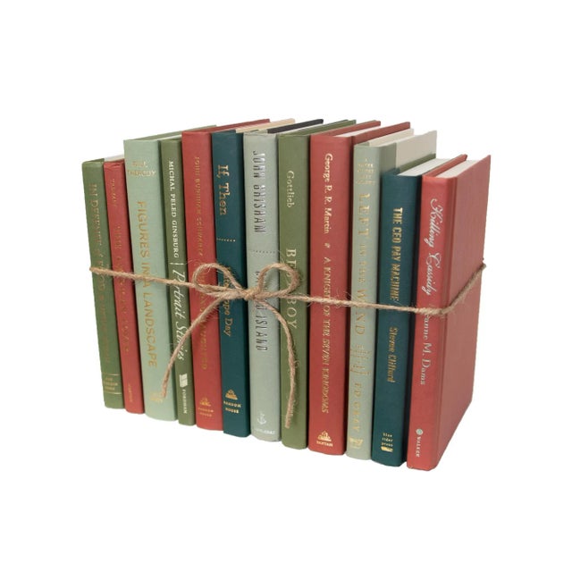 Booth & Williams Decorative Books - Autumn Pine Book Bundle - 1 Foot of Green and Red Books For Sale - Image 4 of 4