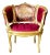1990s Romantic Style Berry Red Bergere Wing Chair For Sale