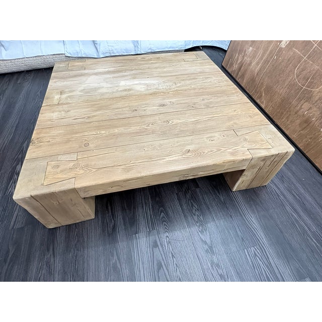 Restoration Hardware Rh Reclaimed English Beam Coffee Table | Monumental 59" Scale | One-of-a-Kind Character For Sale - Image 4 of 18