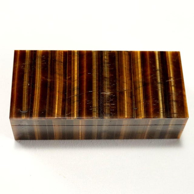 Tiger's Eye Stone Box For Sale - Image 5 of 8
