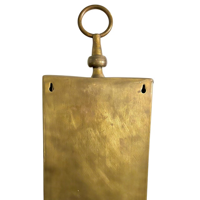 Vintage Edward Alden Brutalist Brass-Tone Metal Wall Curio Shelf Cabinet, Hong Kong, Signed For Sale - Image 16 of 17